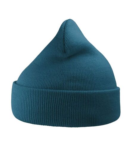 Wind double skin beanie with turn up sapphire blue Atlantis