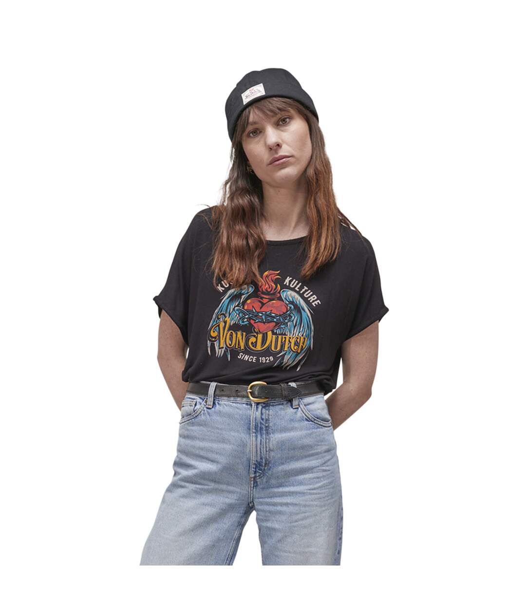 T-shirt long femme col rond Feu Vondutch-1