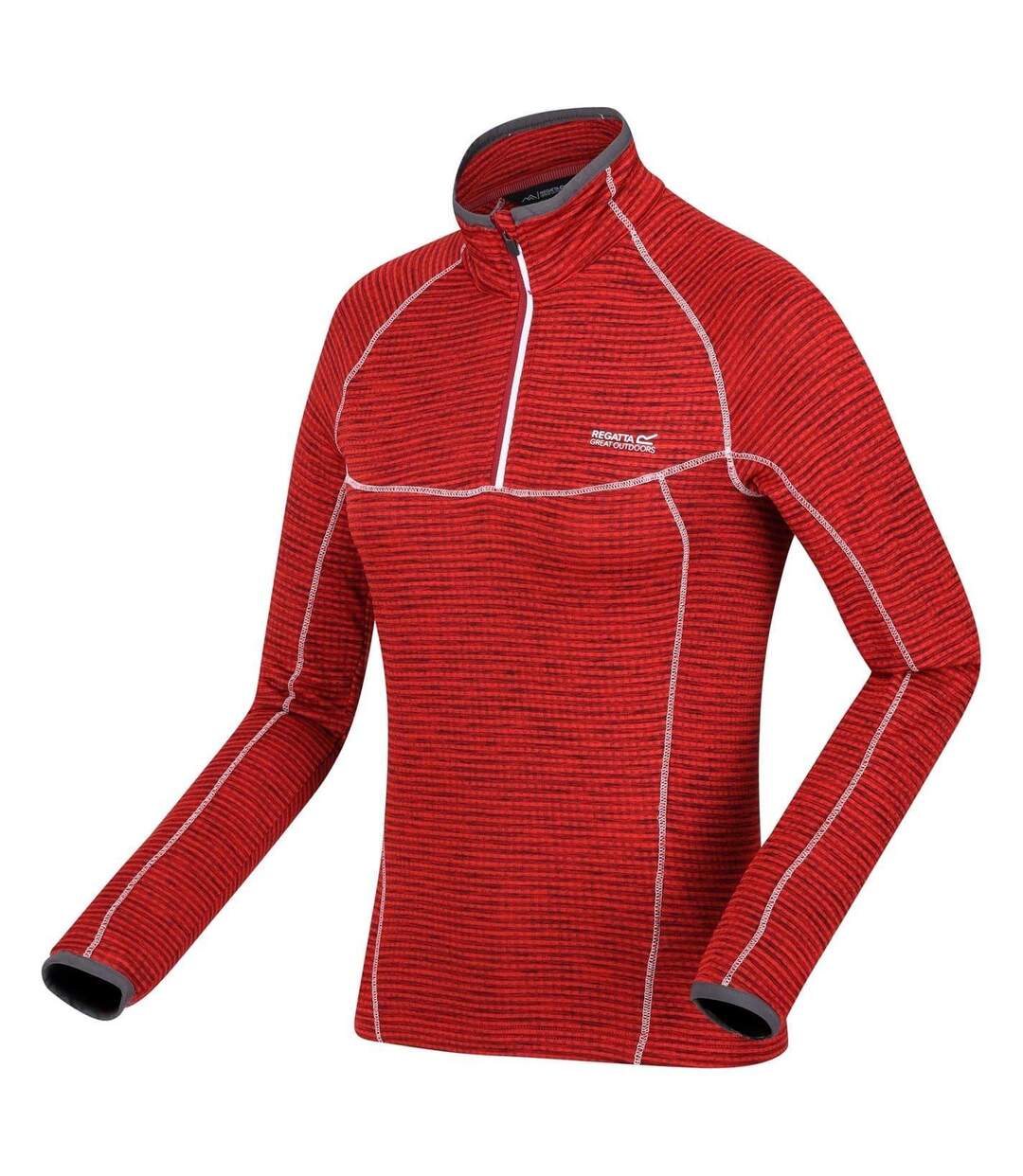 Sweat Cintré À Manches Longues Raglan Et Col Montant Zippé Yonder Femme Rouge Foncé Regatta-3
