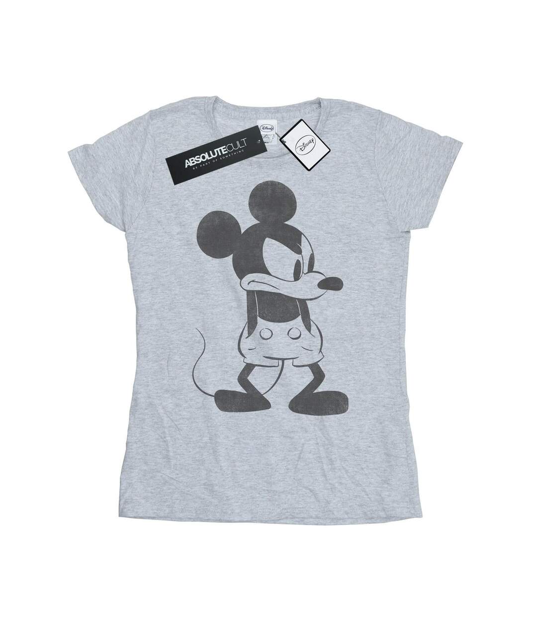 Disney T-shirt en coton Mickey Mouse en colère - Femmes/Ladies (Gris sportif) - UTBI31007-1