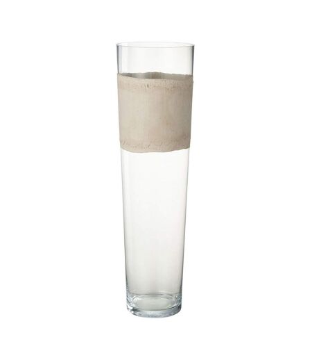 Vase Déco en Verre Delph 60cm Transparent & Beige