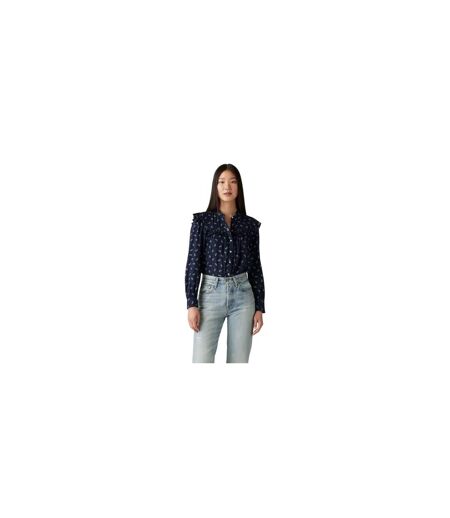 Blouse Manches À Volant Motif/style Floral Gianna Femme Bleu Marine Levis