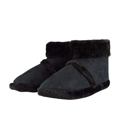 Mens Soft Plush Lined Memory Foam Slipper Booties