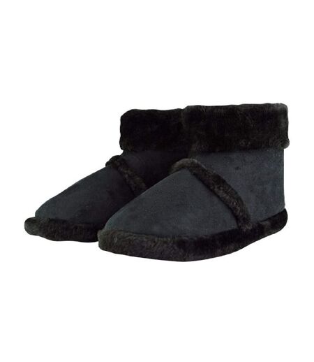 Mens Soft Plush Lined Memory Foam Slipper Booties
