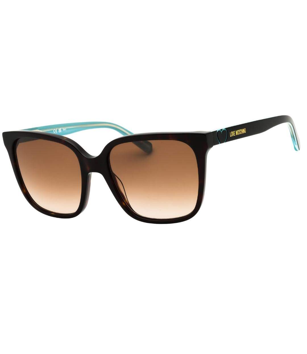 Lunettes De Soleil Motif/style Carré Femme Taille Unique Marron Love Moschino-1