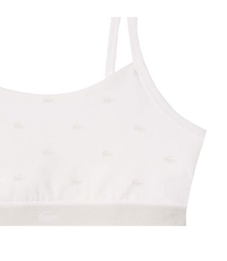 Womens/ladies Cotton Stretch Bralette White Lacoste