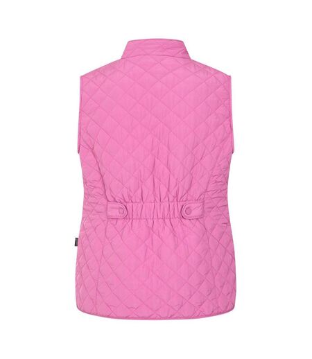 Womens/ladies Quilted Gilet Raspberry Lazy Jacks