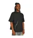 Mens Combed Ringspun Cotton Extended Neckline Oversized T-shirt Black Casual Classics-1