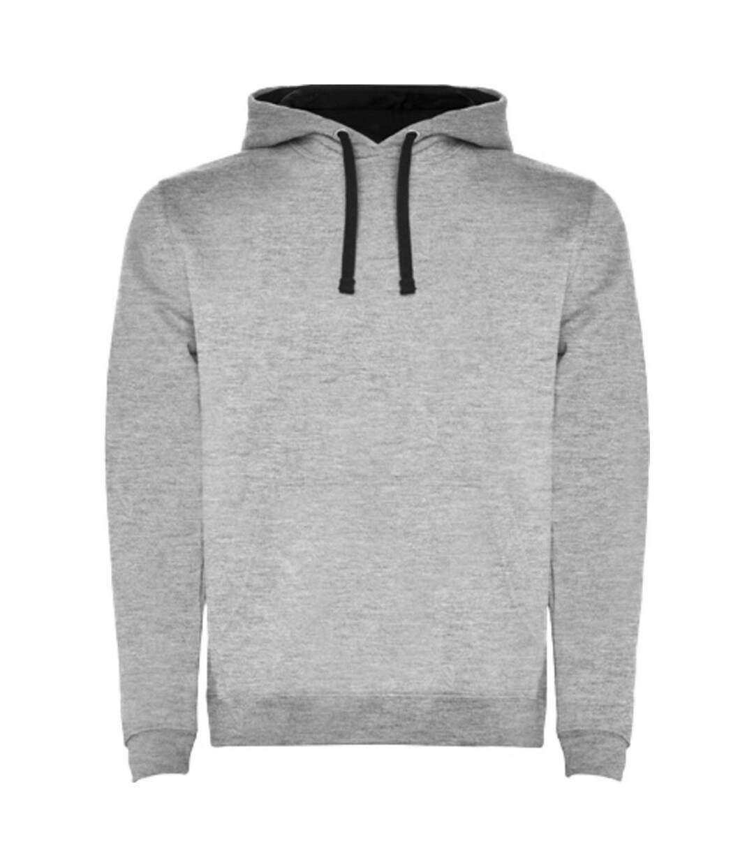 Sweat à capuche urban homme gris chiné / noir Roly