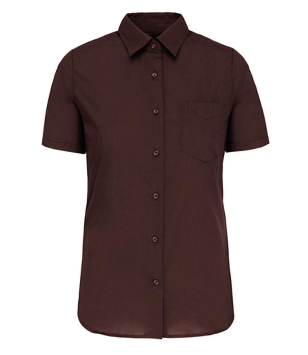 Chemise popeline manches courtes - Femme - K548 - marron-1