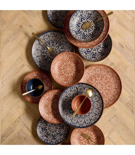 Lot de 6 Assiettes Plates en Céramique Inès 27cm Terracotta