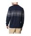 Maine Mens Premium Multi Stripe Crew Neck Sweater (Navy)