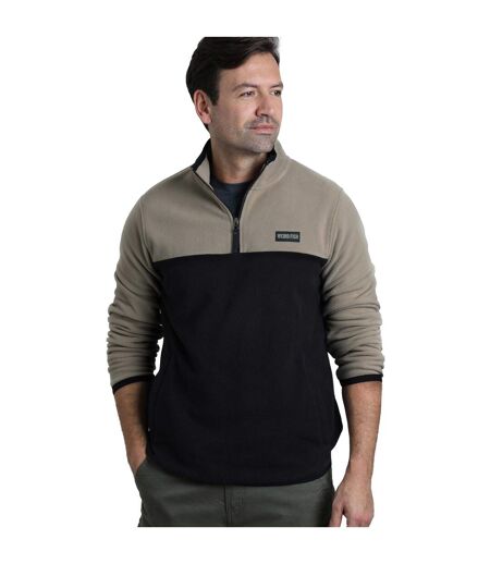 Mens tristan micro quarter zip fleece top flintstone Weird Fish