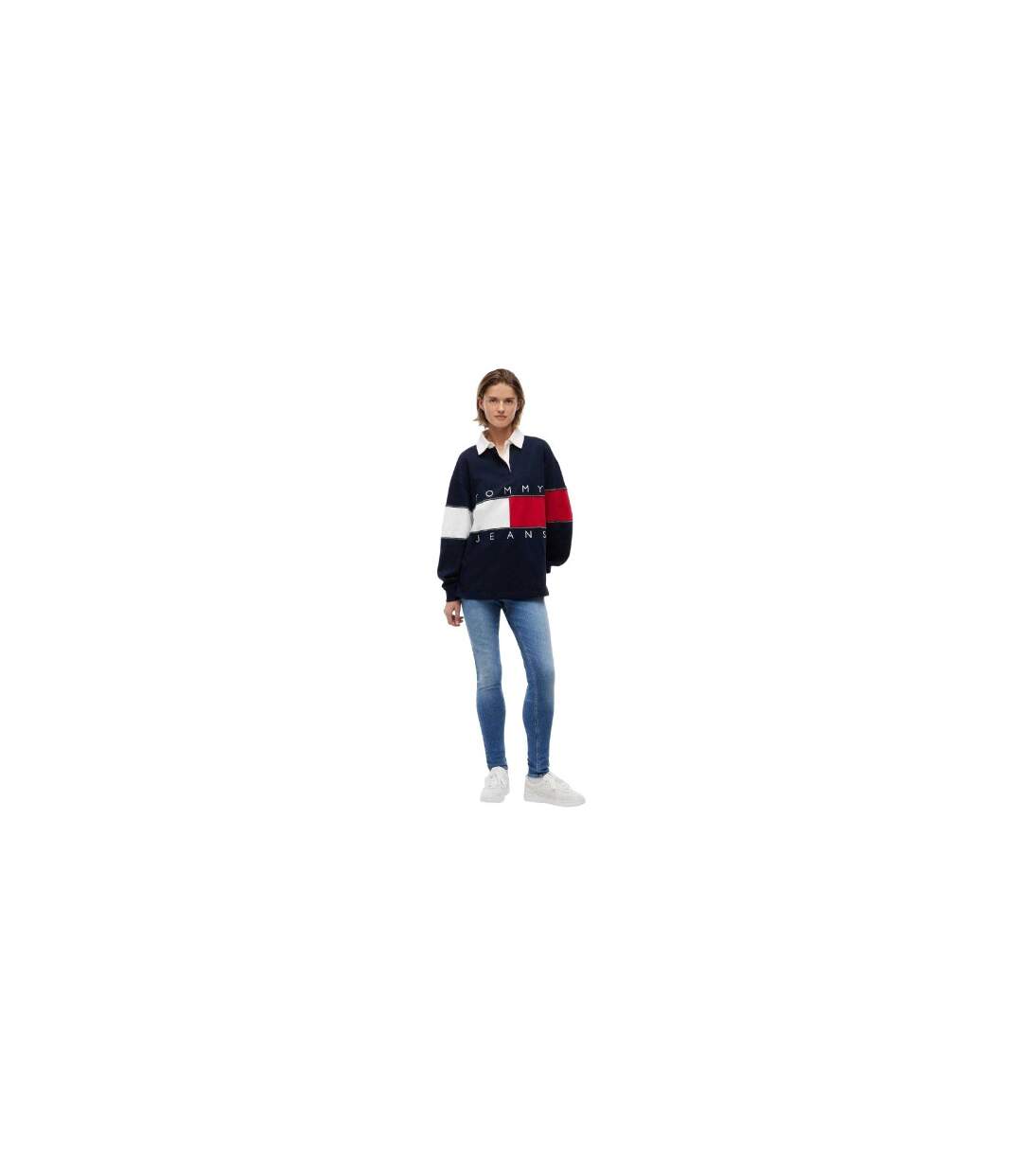 Haut De Rugby Manches Longues Femme Bleu Marine Foncé Tommy Jeans-1