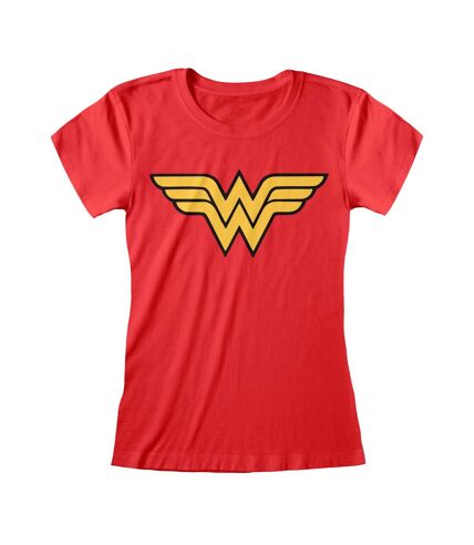 DC Comics Womens/Ladies Wonder Woman Logo Fitted T-Shirt (Red) - UTHE235