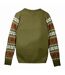 Jurassic Park Unisex Adult Dinosaur Skeleton Knitted Christmas Sweater (Khaki Green/Black/White) - UTHE682