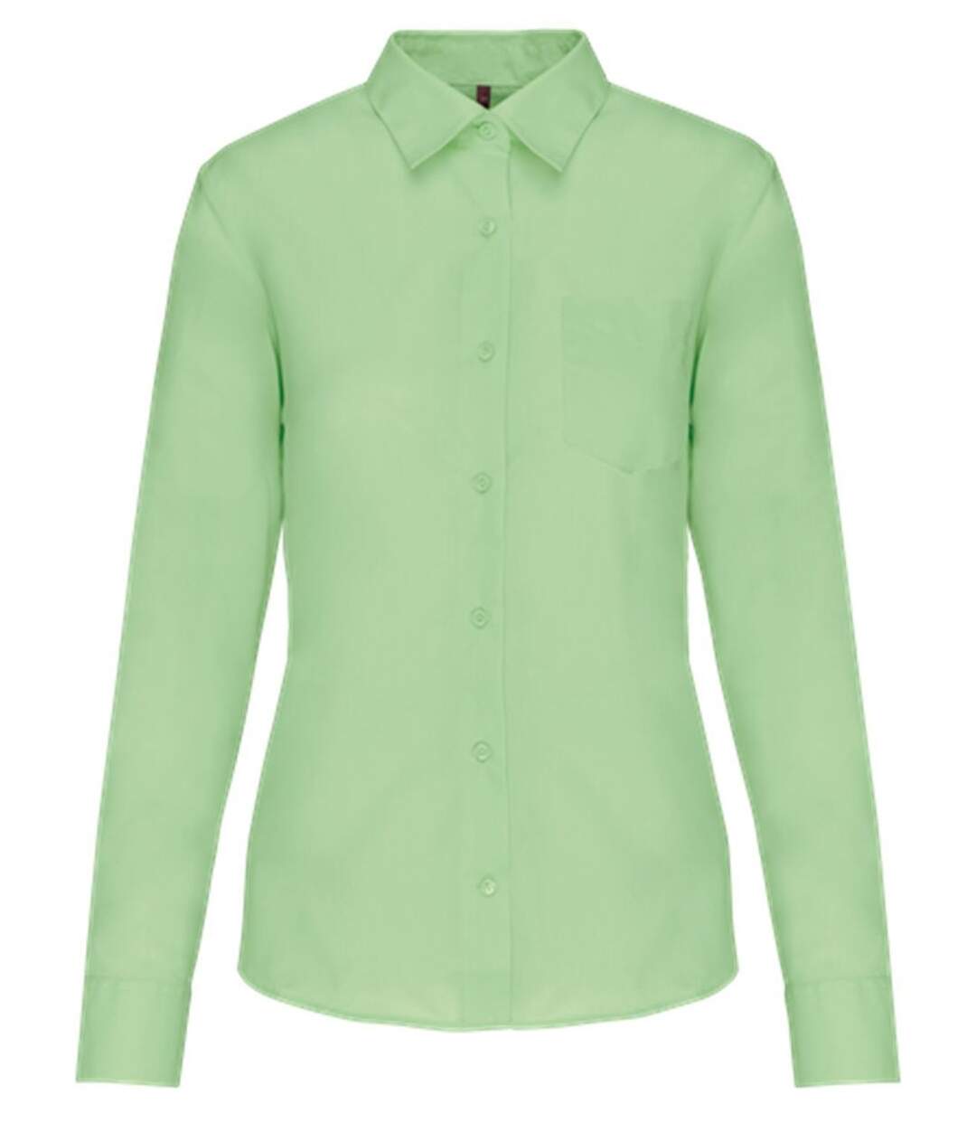 Chemise popeline manches longues - Femme - K549 - vert pistache-1