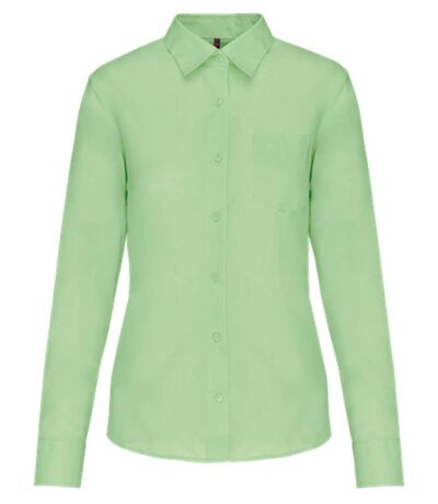 Chemise popeline manches longues - Femme - K549 - vert pistache