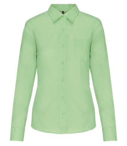 Chemise popeline manches longues - Femme - K549 - vert pistache