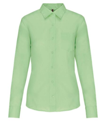 Chemise popeline manches longues - Femme - K549 - vert pistache