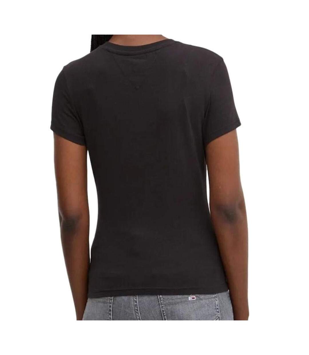 T-shirt Noir Femme Tommy Hilfiger Slim Linear - L-2