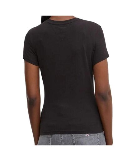 T-shirt Noir Femme Tommy Hilfiger Slim Linear - L