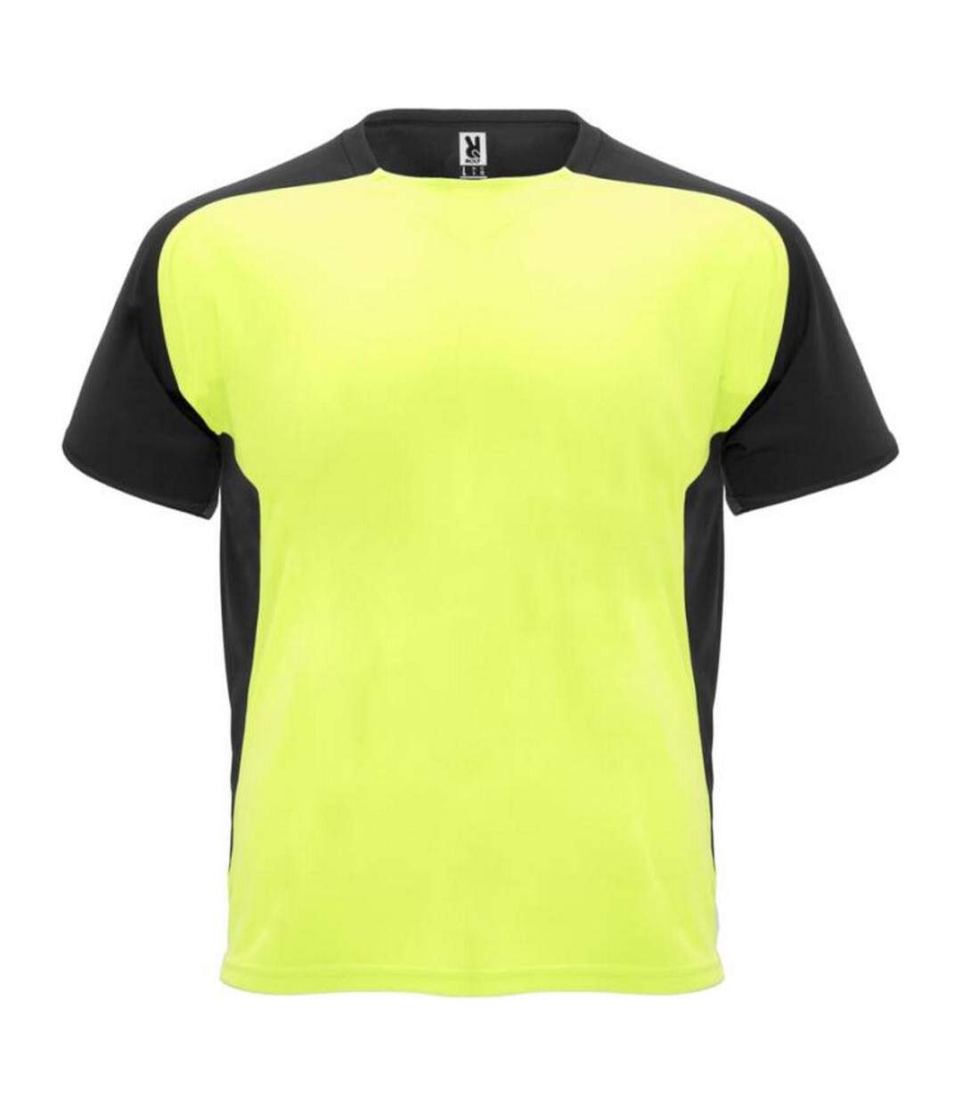 T-shirt Bugatti Adulte Jaune Fluo Noir Uni Roly-1
