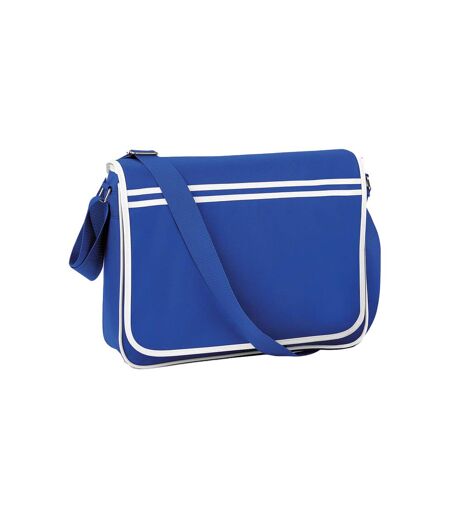 Retro Messenger Bag One Size Bright Royal Blue White Bagbase