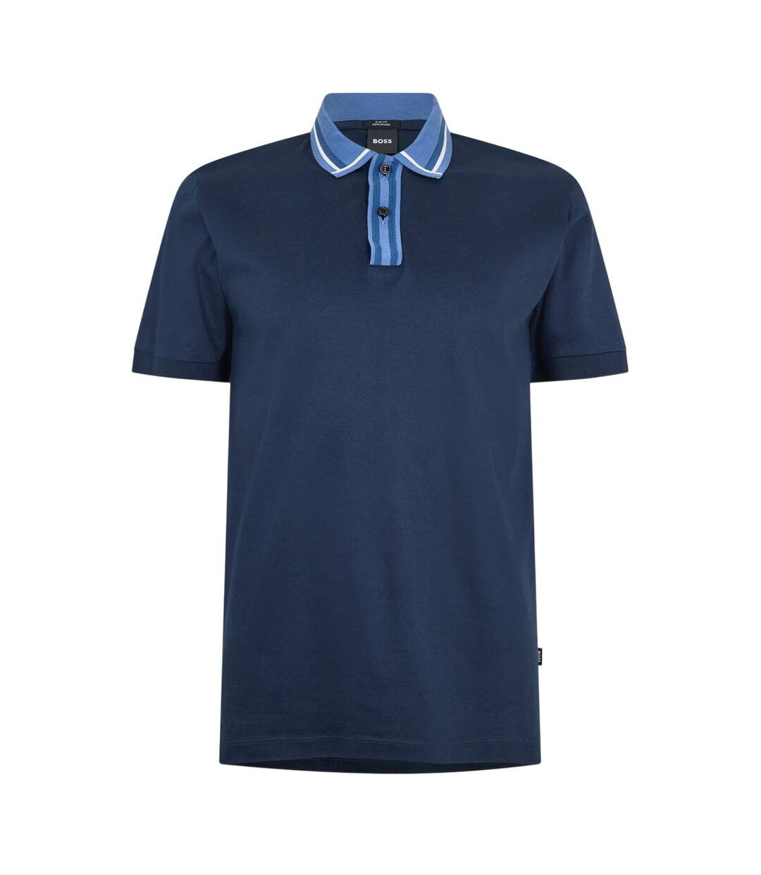Polo Manches Courtes Motif/style Détail Contrasté Homme Bleu Foncé Boss-1