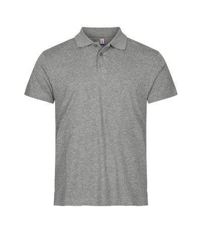 Unisex Adult Single Jersey Polo Shirt Grey Melange Clique