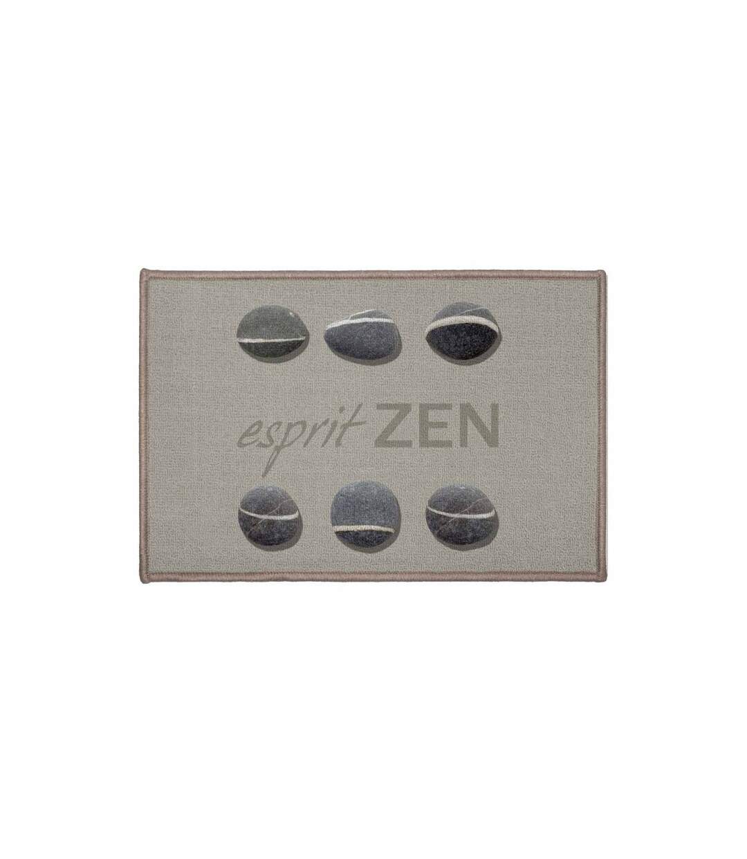 Tapis Déco Imprimé Esprit Zen 40x60cm Gris-1
