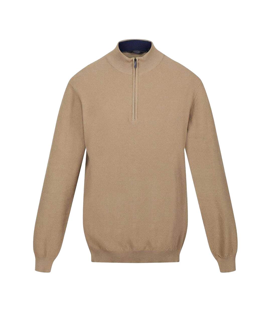 Mens Keaton Zip Neck Long-sleeved Sweater Top Gold Sand Regatta-1