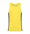 AWDis Just Cool Mens Contrast Panel Sports Vest Top (Sun Yellow/Jet Black)