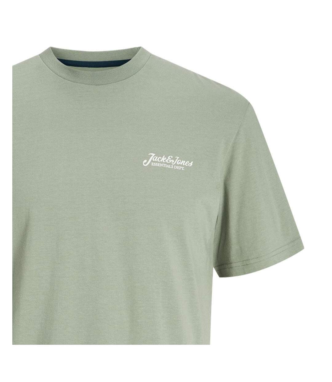 T-Shirt vert homme jack & jones beau-2