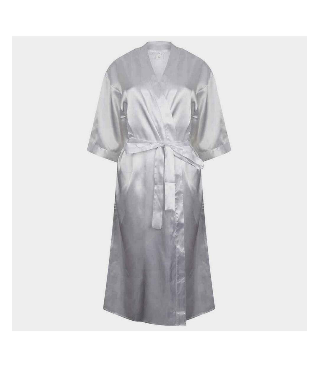 Womens/ladies satin robe white Towel City-1