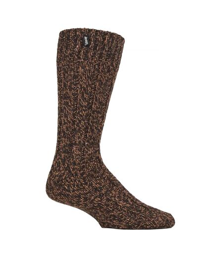 1 Pack Men's Ribbed Wool Hiking Socks | Knit Design Padded Boot Socks