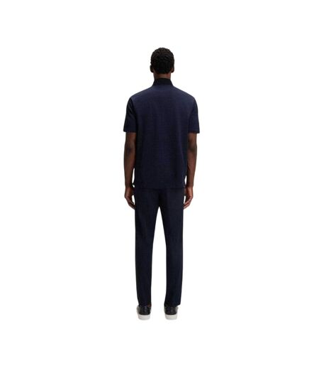 Mens Parris 102 Mercerised Cotton Polo Shirt Dark Blue Boss