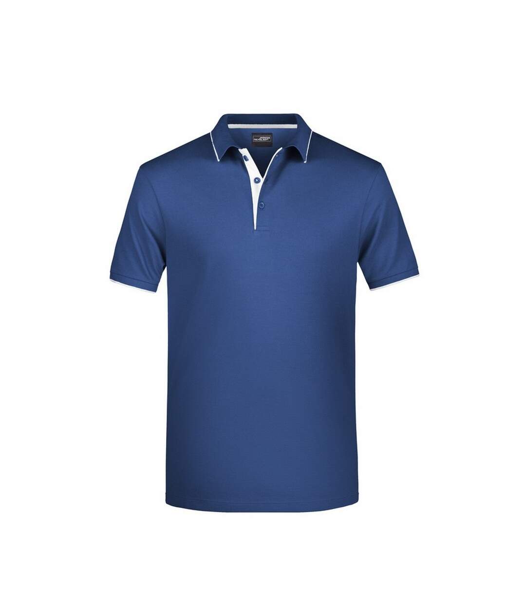 Polo Motif/style Rayures Contrastées Homme Bleu Marine Blanc James And Nicholson-1