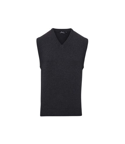 Premier Mens Knitted Sleeveless Sweater Vest (Charcoal) - UTRW9411