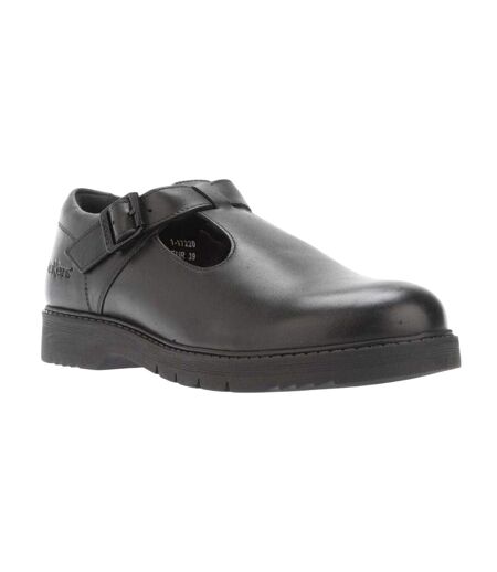 Womens/ladies Finley Leather T-bar Formal Shoes Black Kickers