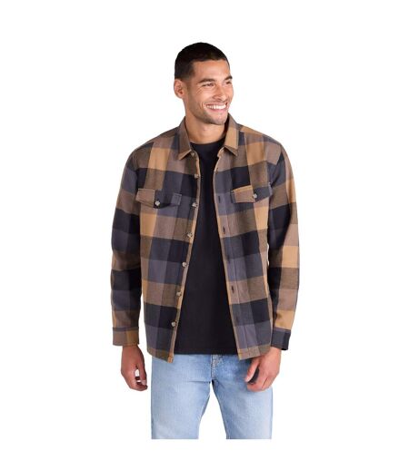 Mens Seth Bonded Fleece Jacket Dark Beige Animal