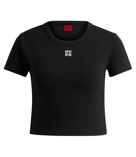 T-shirt Court Motif/style Logo Femme Noir Hugo
