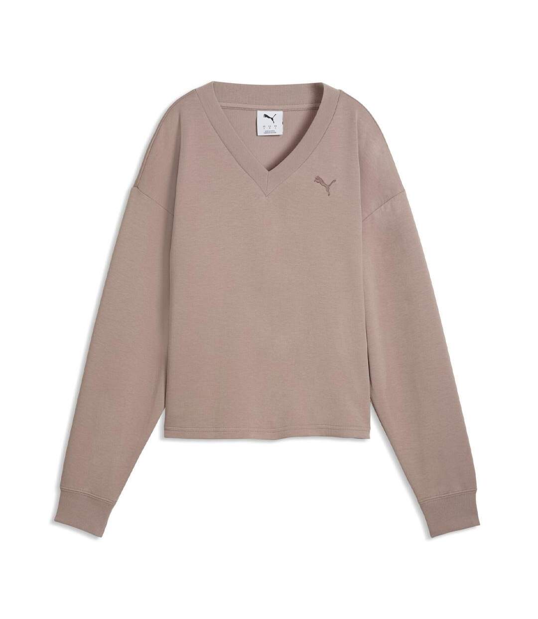 Sweat taupe femme puma essential elevated-1