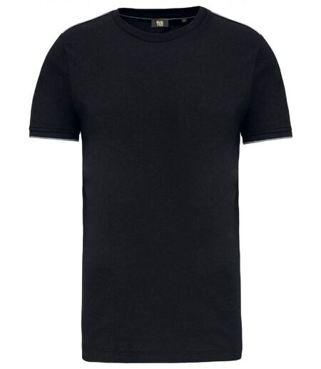 T-shirt professionnel DayToDay pour homme - WK3020 - noir et gris silver