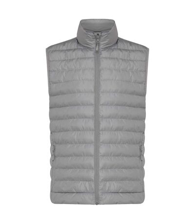 Mens meru recycled polyester body warmer silver grey Iqoniq