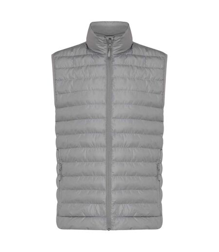 Mens meru recycled polyester body warmer silver grey Iqoniq
