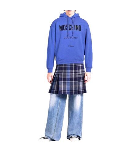 Sweat À Capuche Couture Milano Homme Bleu Moschino