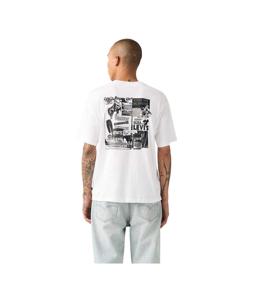 Mens Cowboy T-shirt White Levis-3