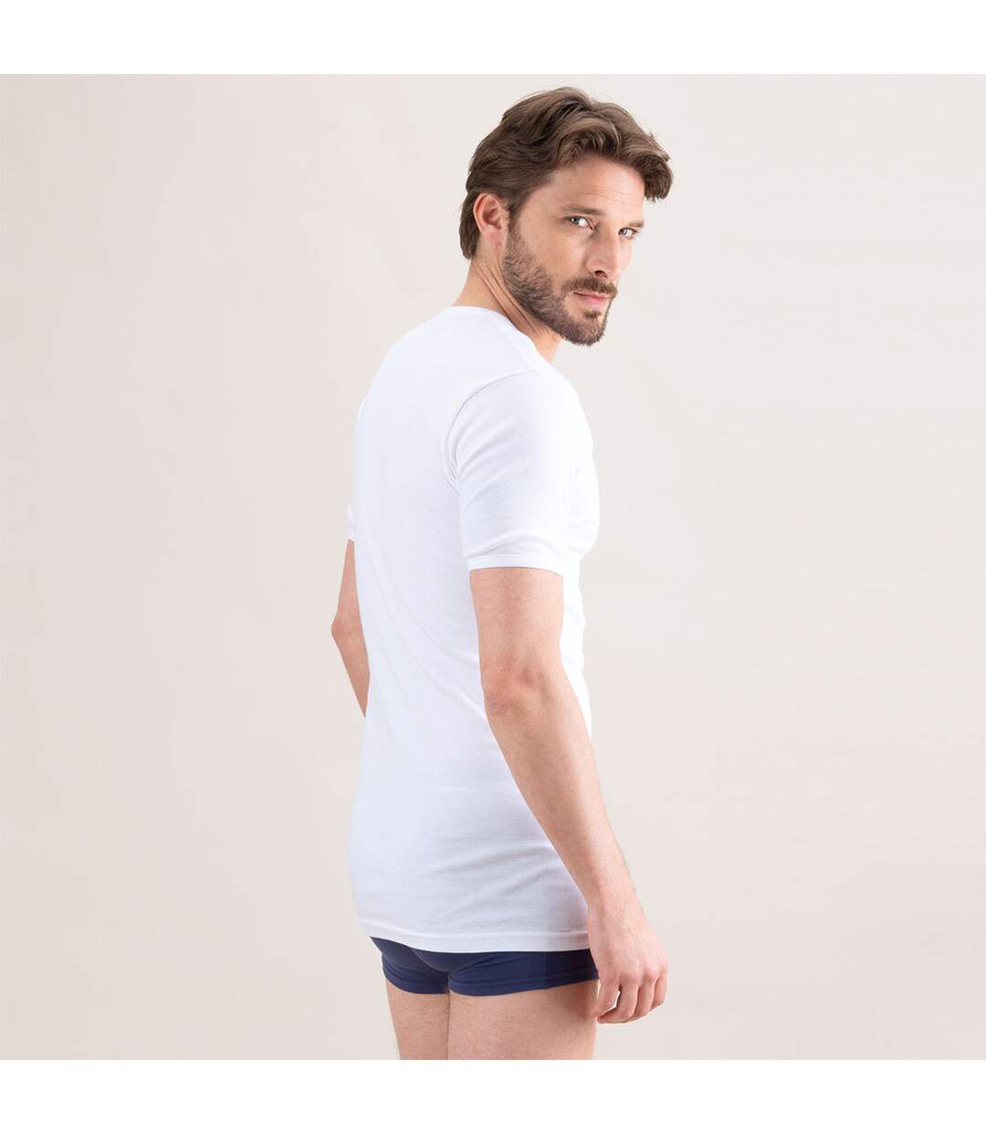 Tee-shirt col V Pur coton Premium Eminence-3