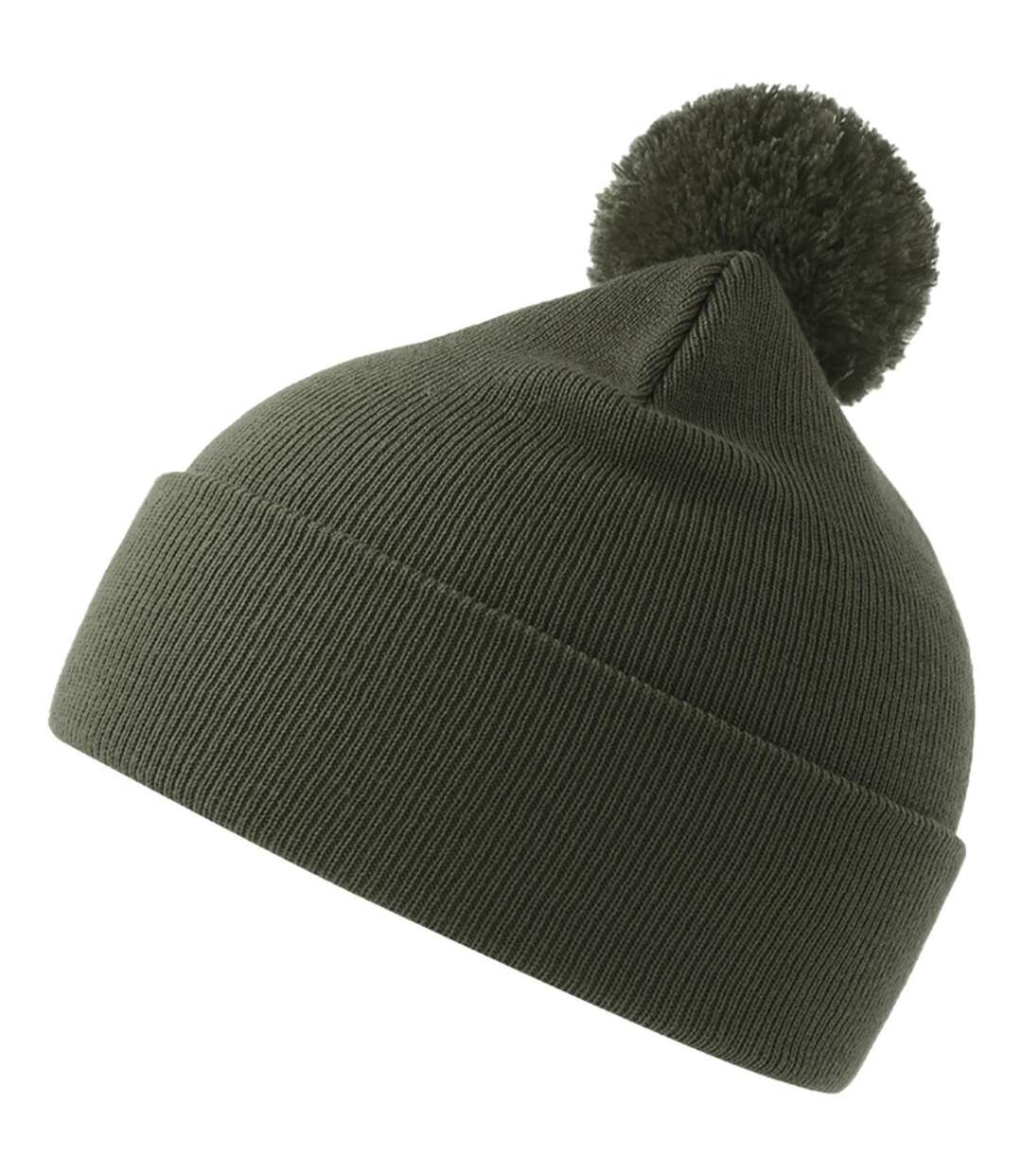 Unisex Adult Wind S Pom Pom Recycled Double Skin Cuffed Beanie Olive Atlantis-2